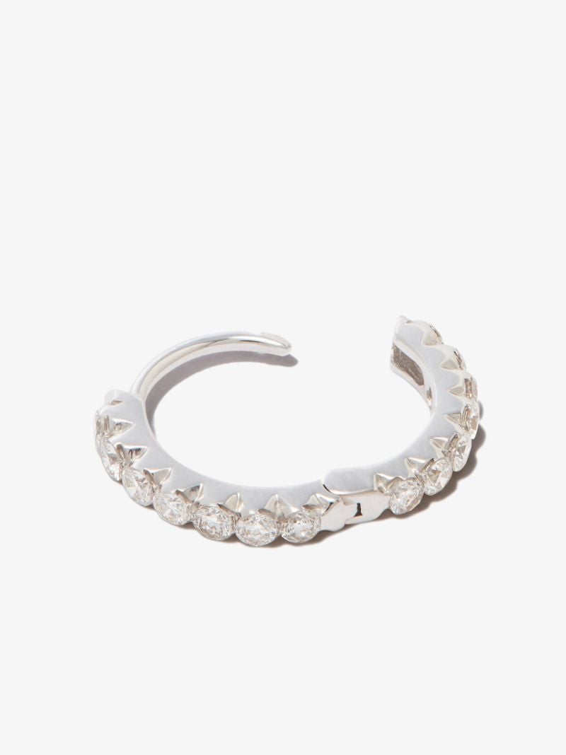 18k White Gold Eternity Diamond Hoop Earring