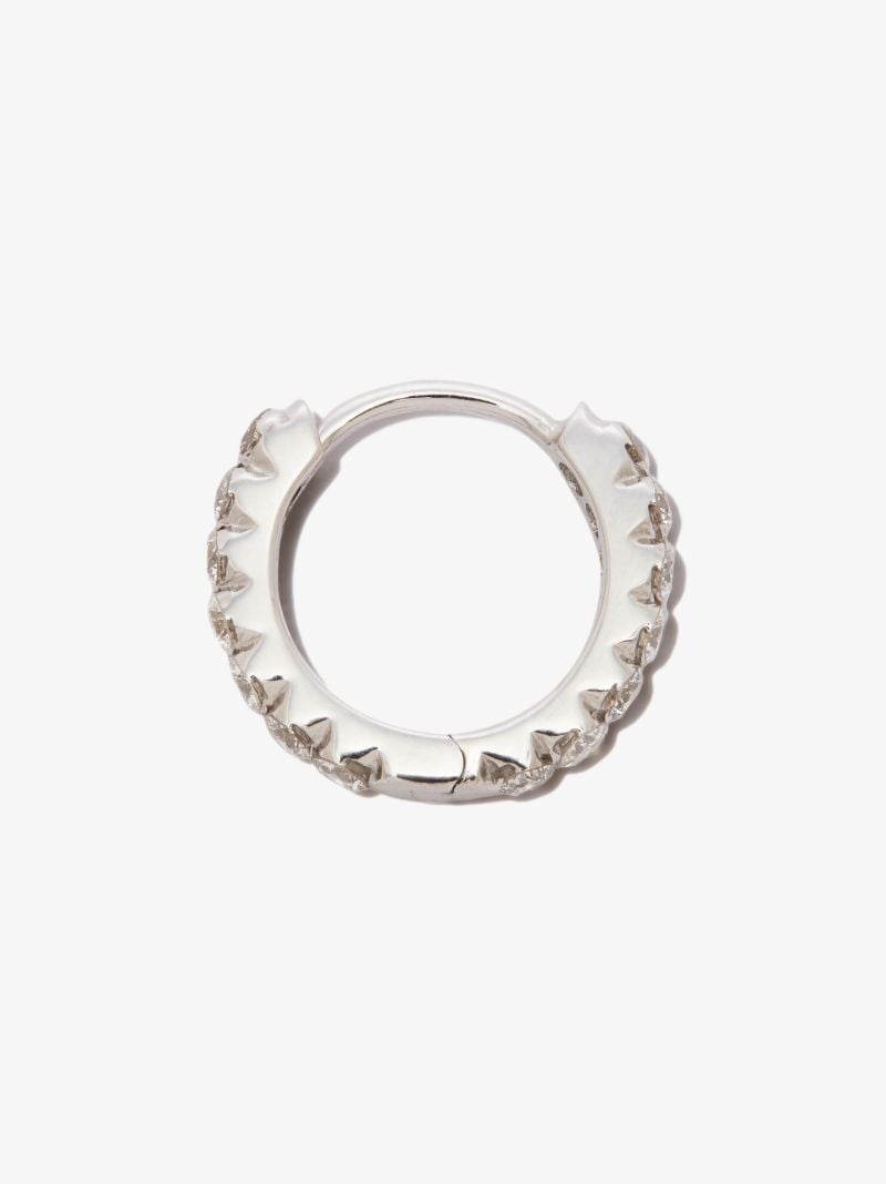 18k White Gold Eternity Diamond Hoop Earring