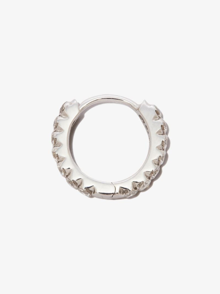 18k White Gold Eternity Diamond Hoop Earring