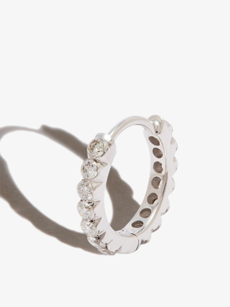 18k White Gold Eternity Diamond Hoop Earring