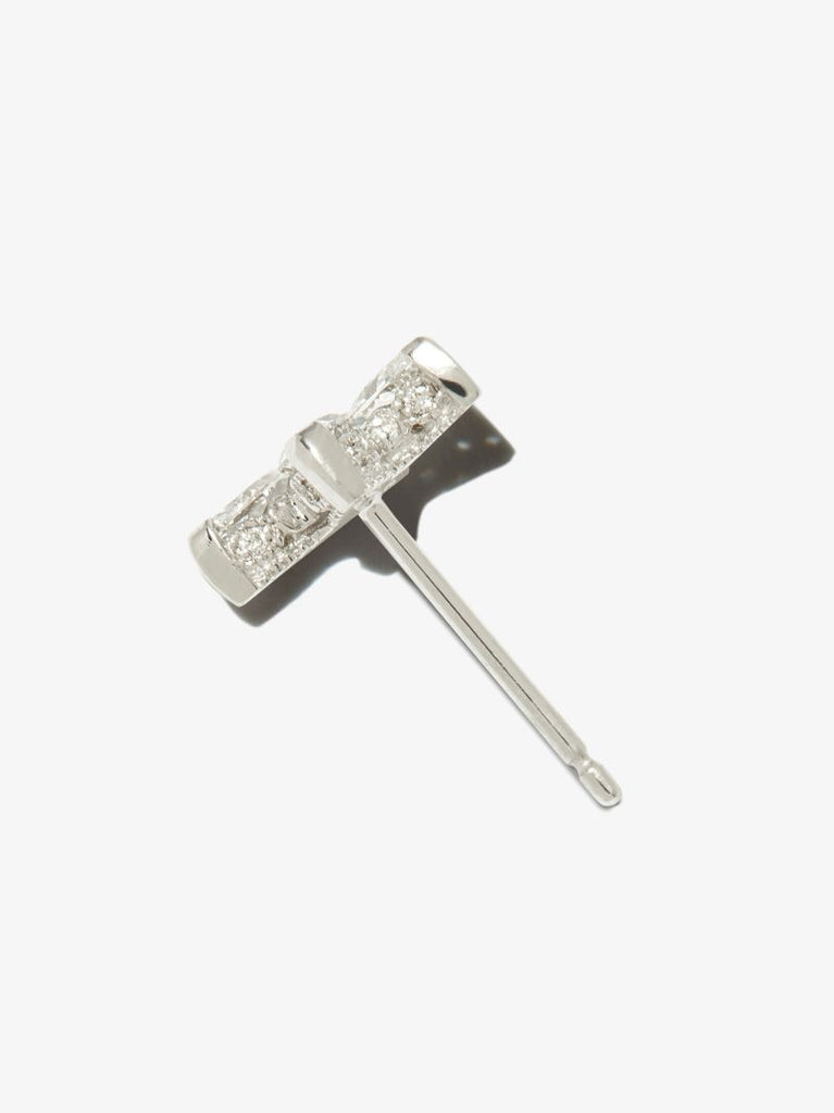 18k White Gold Lotus Diamond Earring