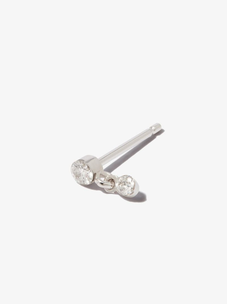 18k White Gold Invisible Set Dangle Diamond Earring