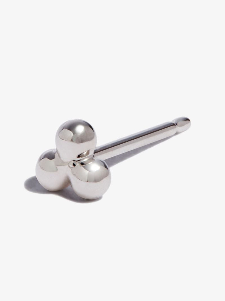18k White Gold Three Ball Trinity Earring