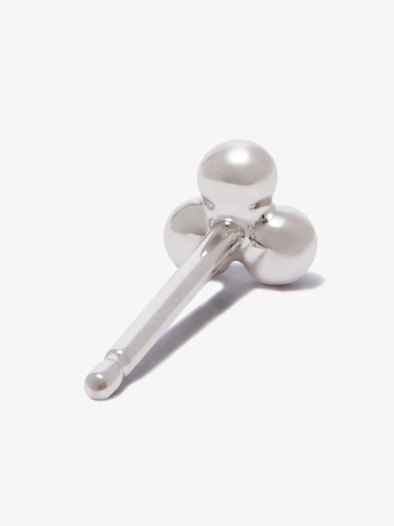 18k White Gold Three Ball Trinity Earring