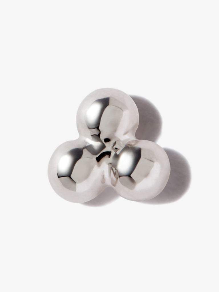 18k White Gold Three Ball Trinity Earring