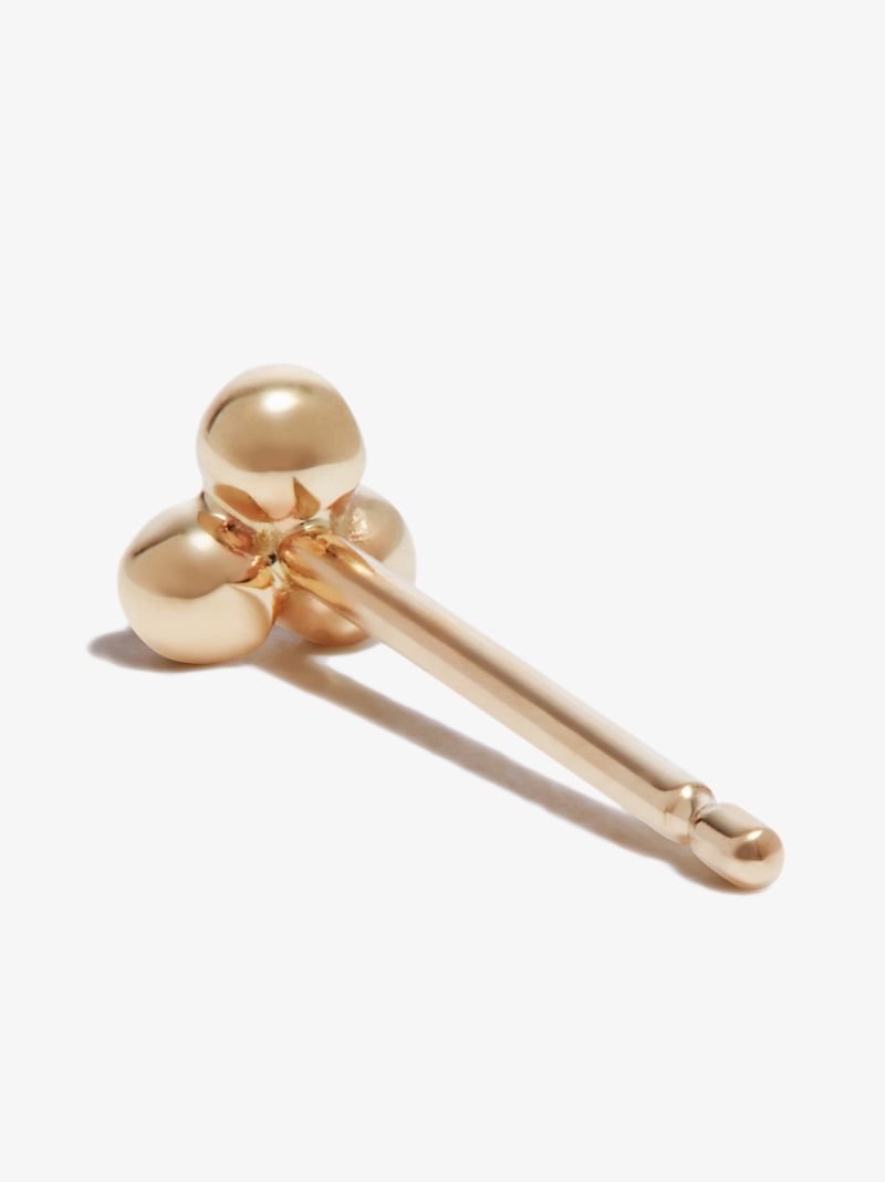 18k Yellow Gold Three Ball Trinity Earring