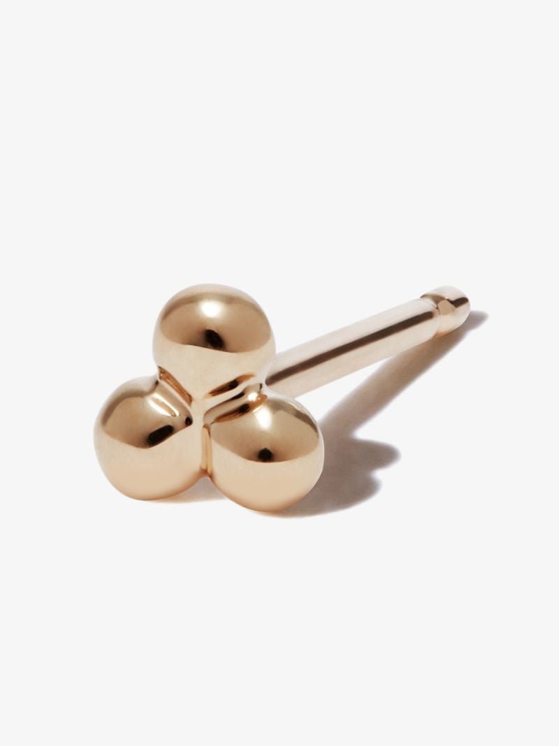 18k Yellow Gold Three Ball Trinity Earring