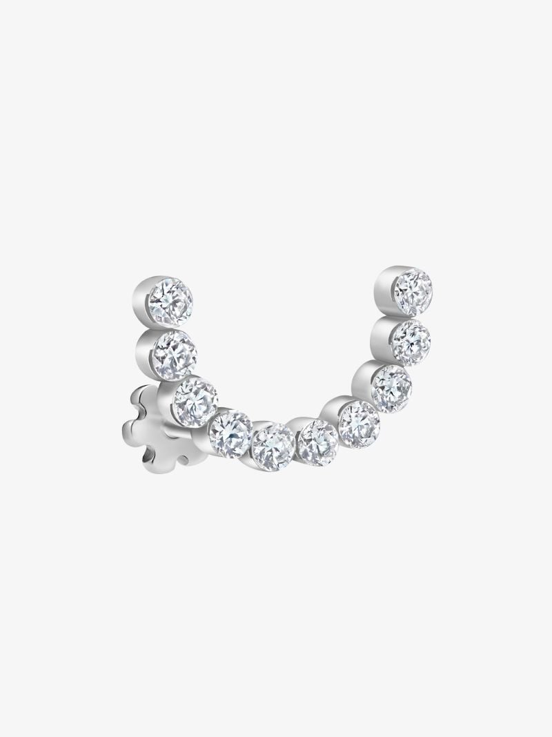 18k White Gold Demi Eternity Diamond Earring