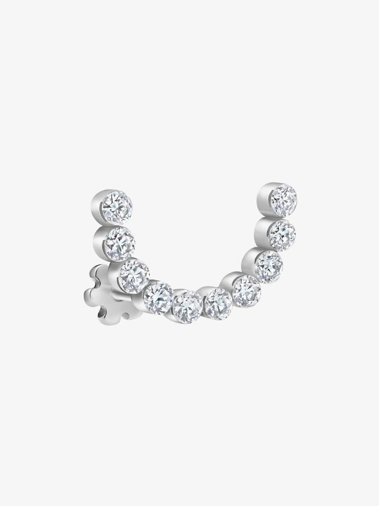18k White Gold Demi Eternity Diamond Earring