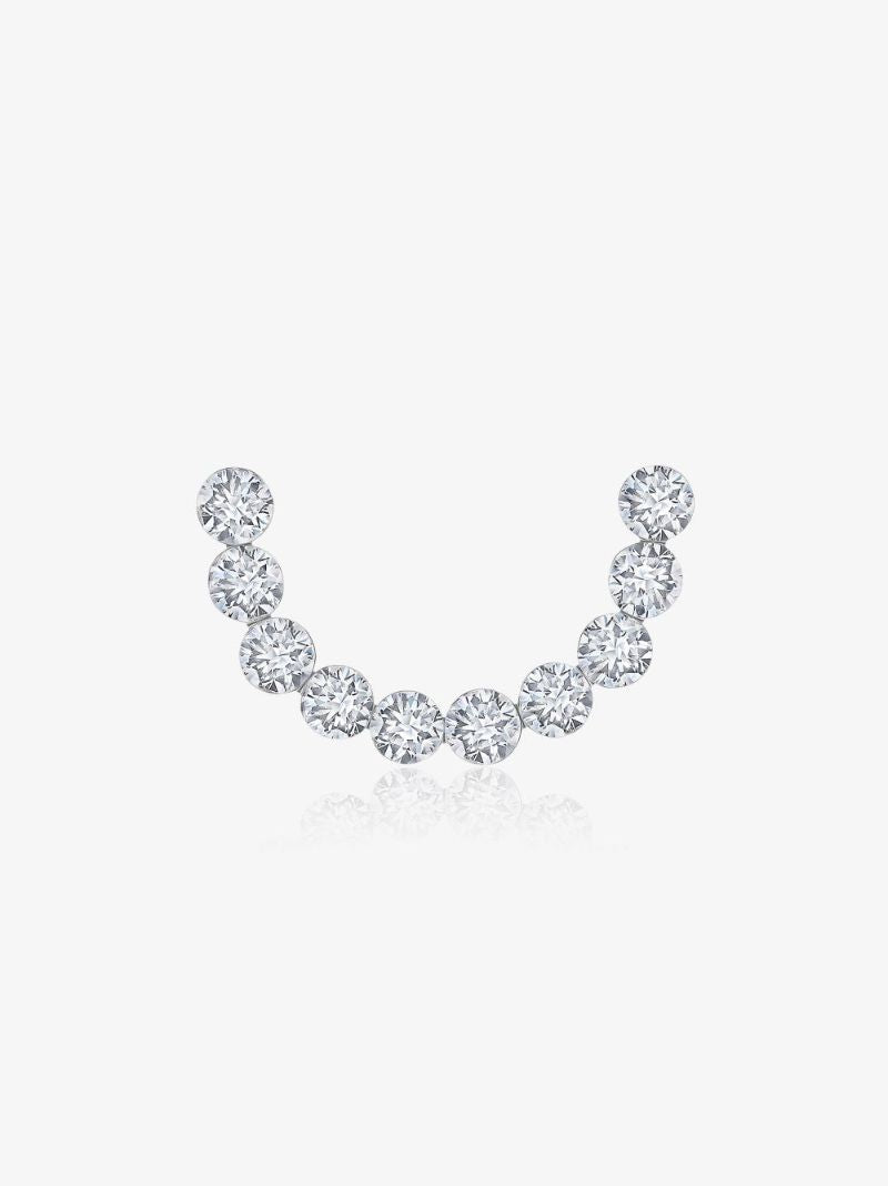 18k White Gold Demi Eternity Diamond Earring