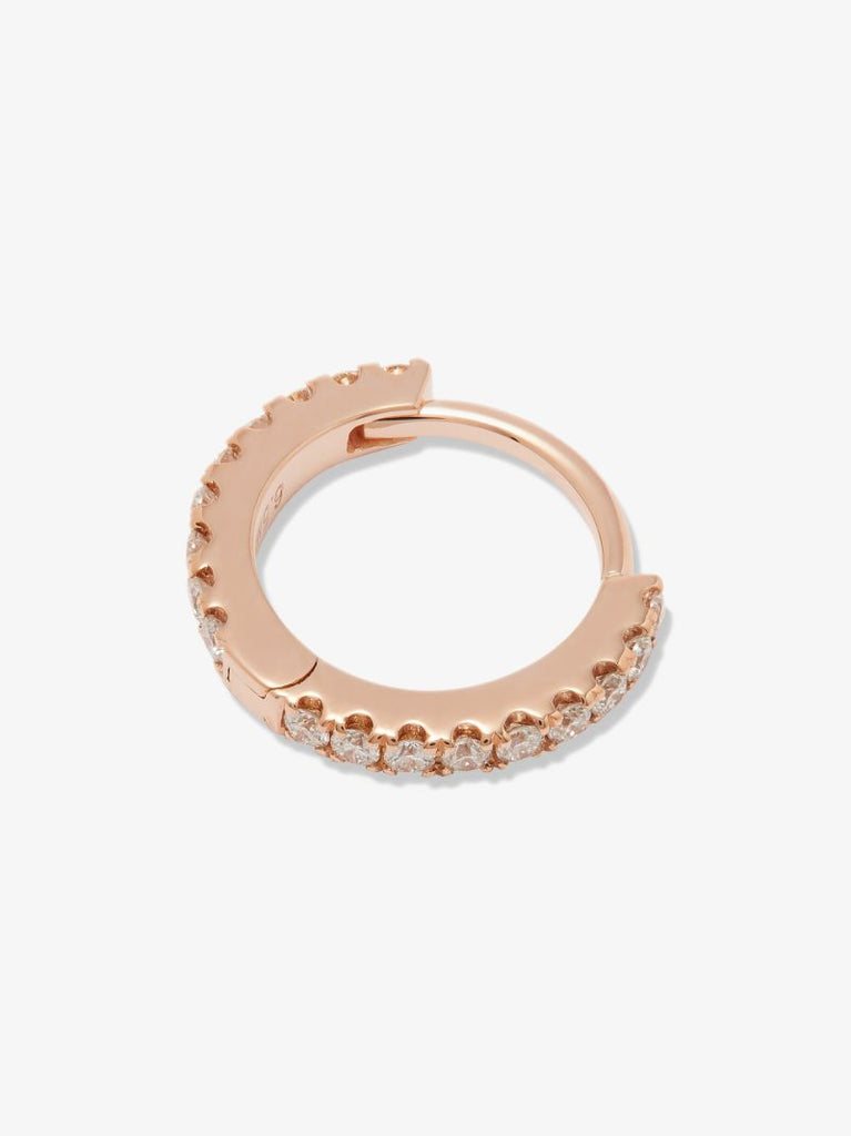 18k Rose Gold Eternity Diamond Hoop Earring