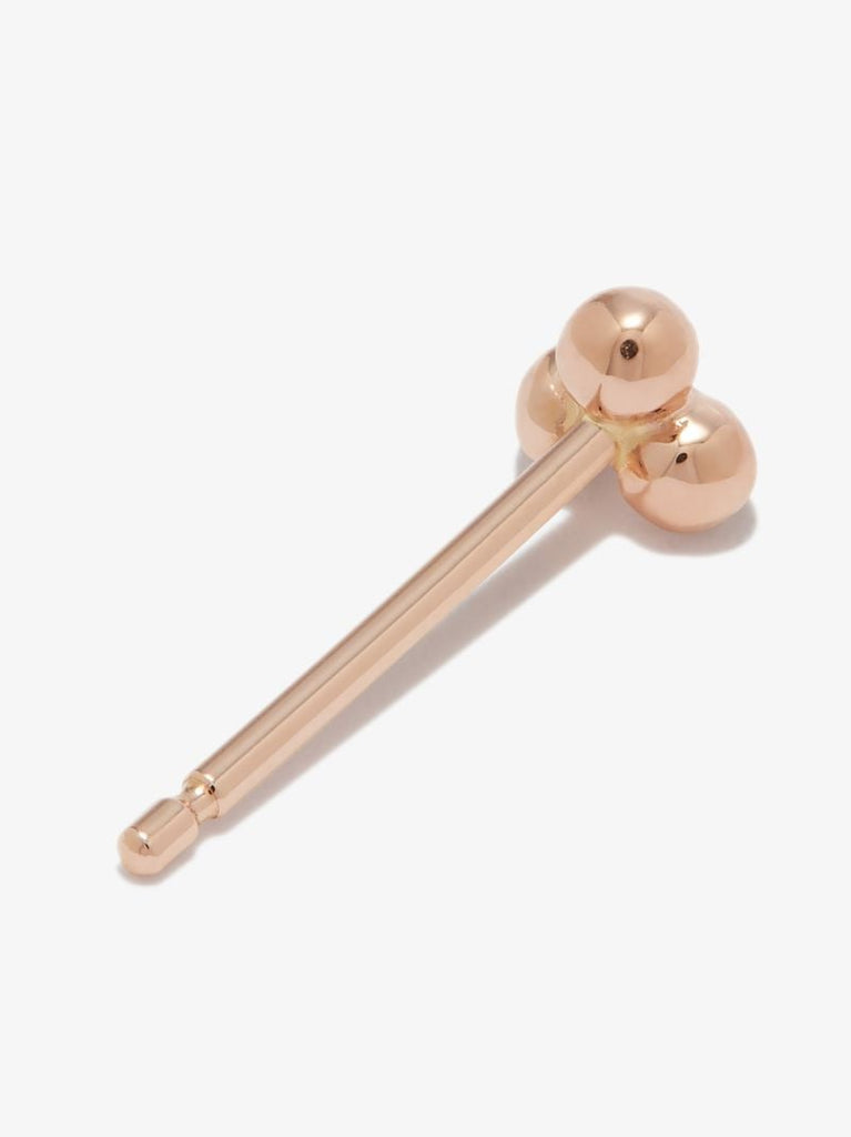 18k Rose Gold Three Ball Trinity Earring