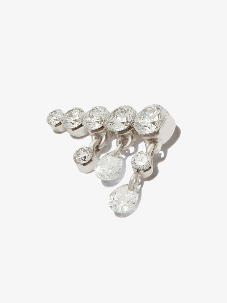 18k White Gold Crescendo Diamond Earring