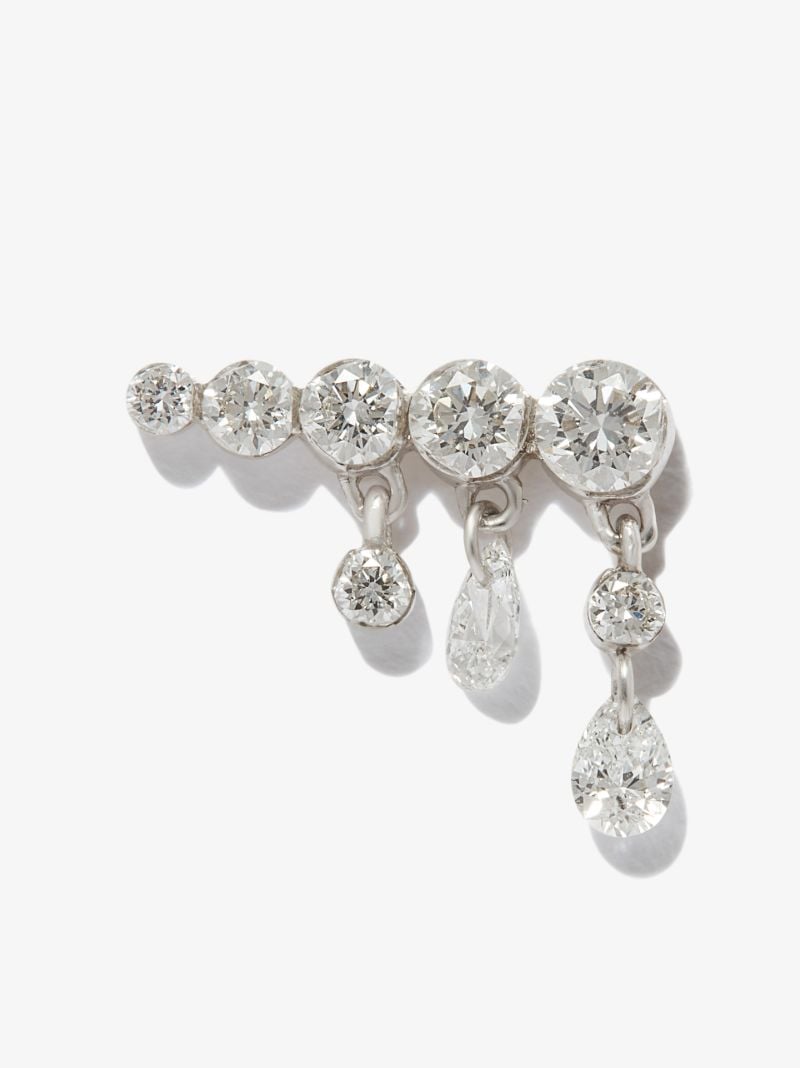18k White Gold Crescendo Diamond Earring