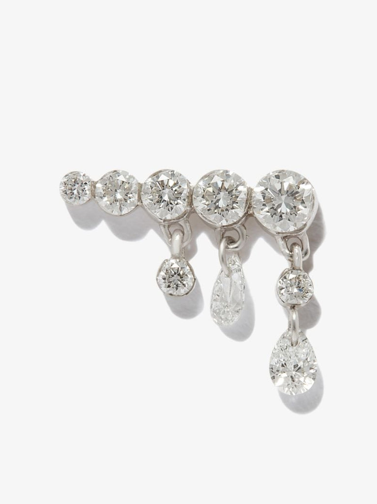 18k White Gold Crescendo Diamond Earring