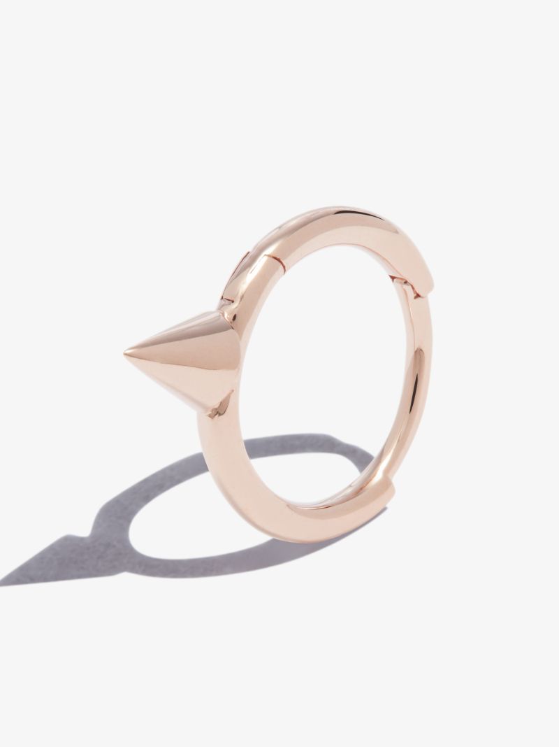 18k Rose Gold Spike Hoop Earring
