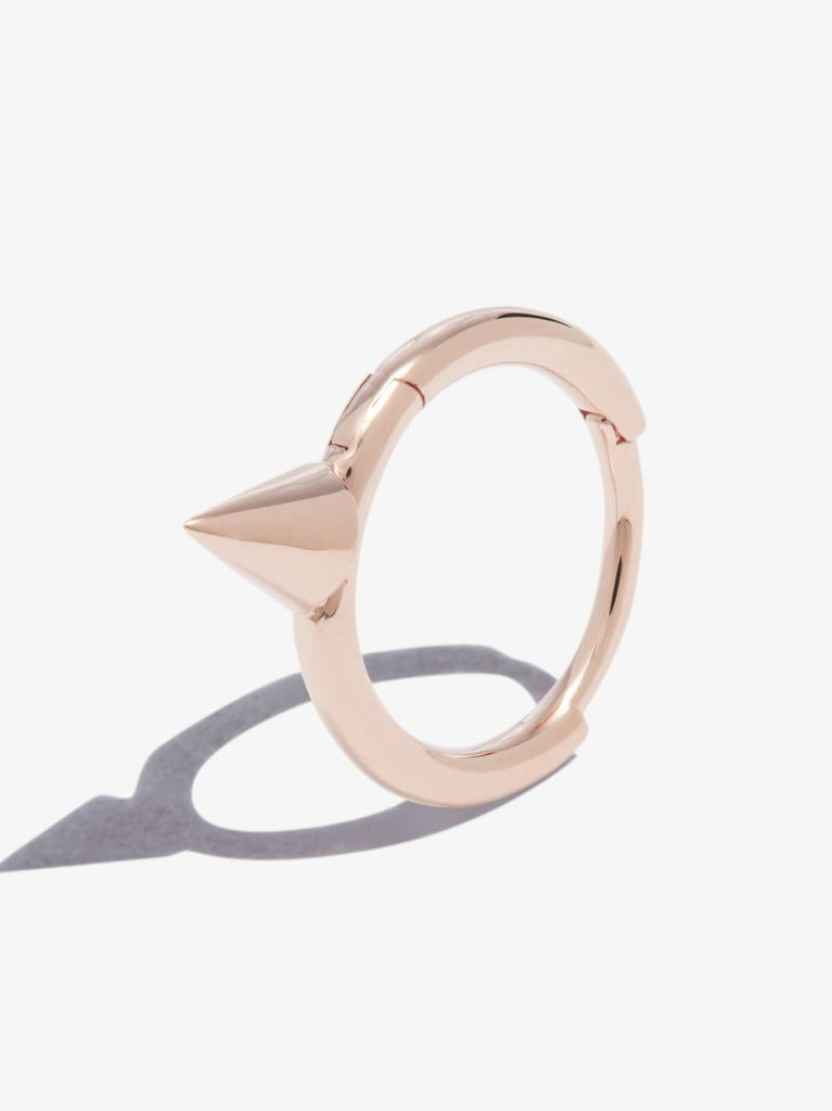 18k Rose Gold Spike Hoop Earring