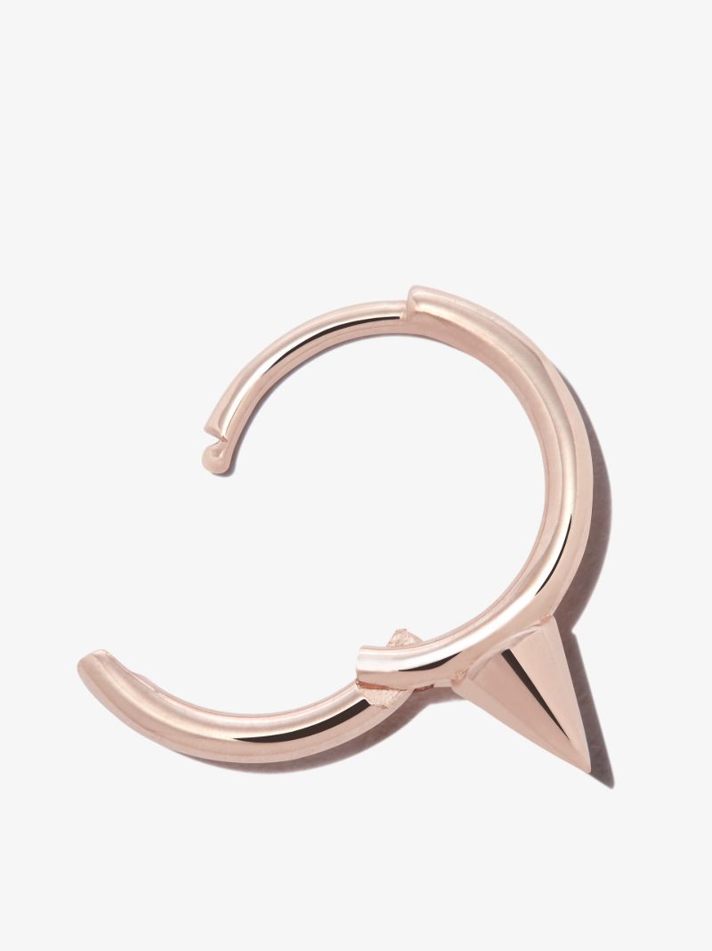 18k Rose Gold Spike Hoop Earring