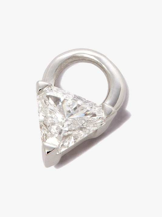 18k White Gold Diamond Triangle Charm