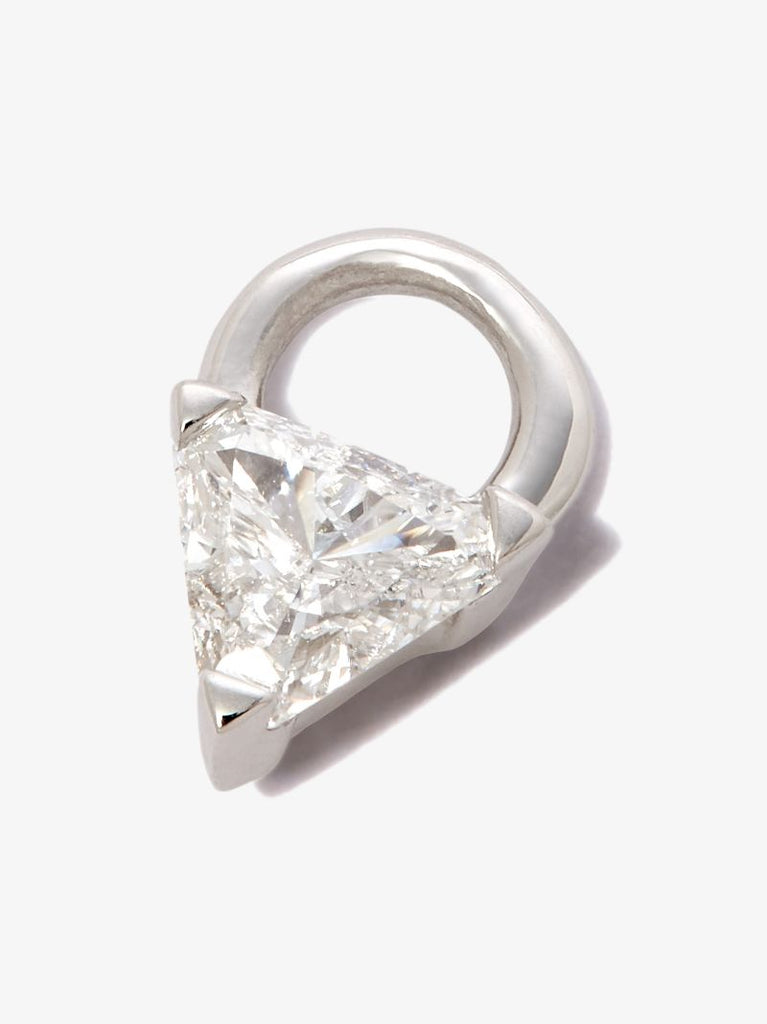 18k White Gold Diamond Triangle Charm