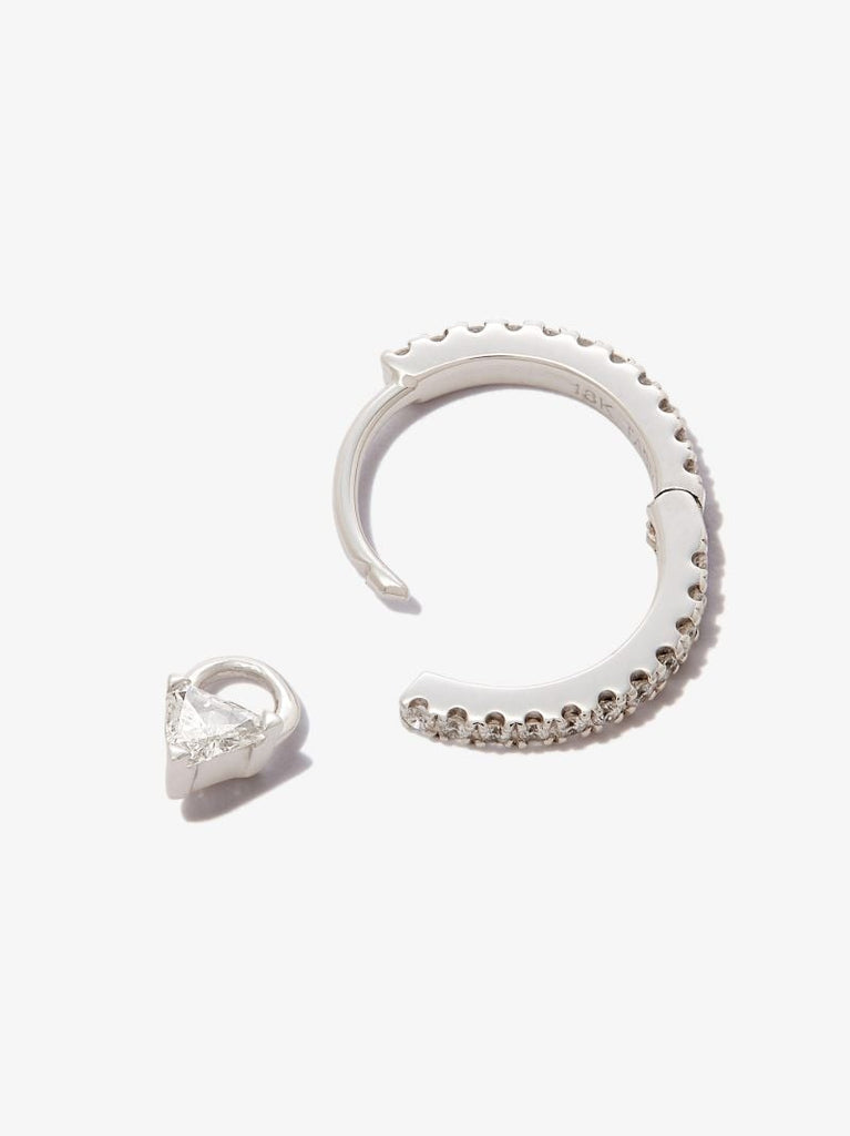 18k White Gold Diamond Triangle Charm