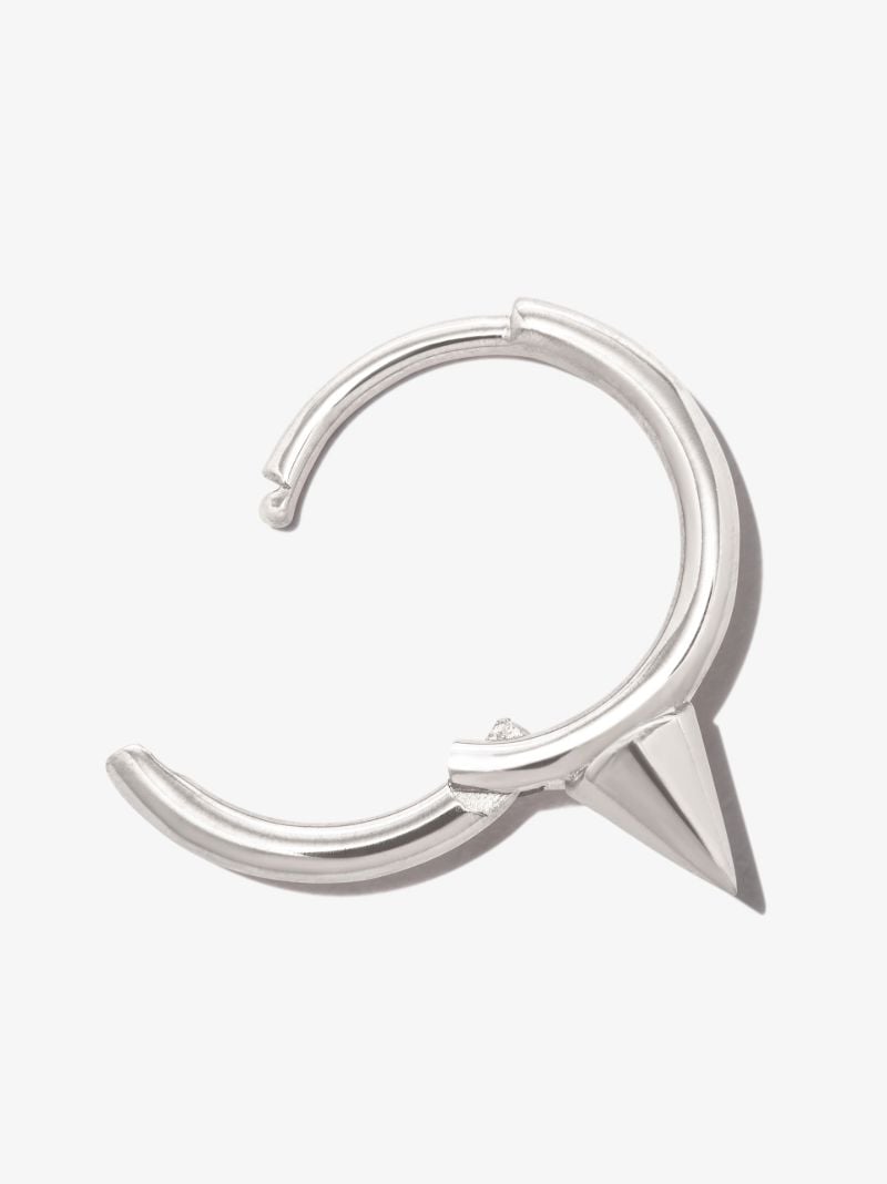 18k White Gold Spike Hoop Earring