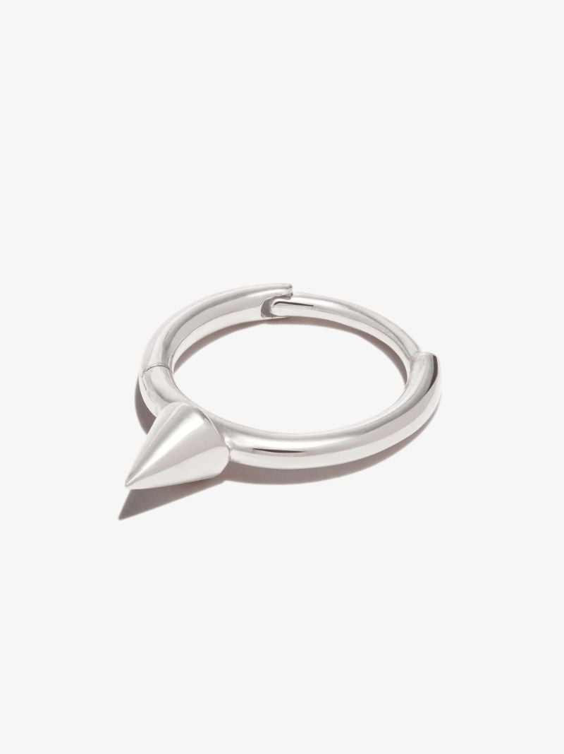 18k White Gold Spike Hoop Earring