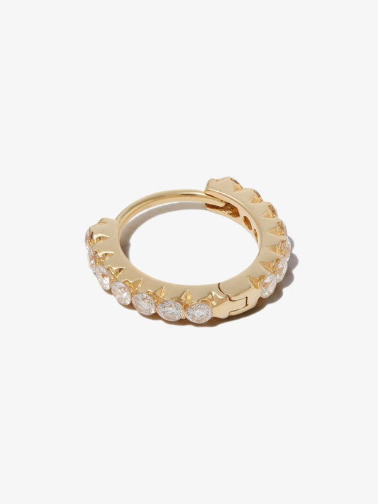 18k Yellow Gold Eternity Diamond Hoop Earring