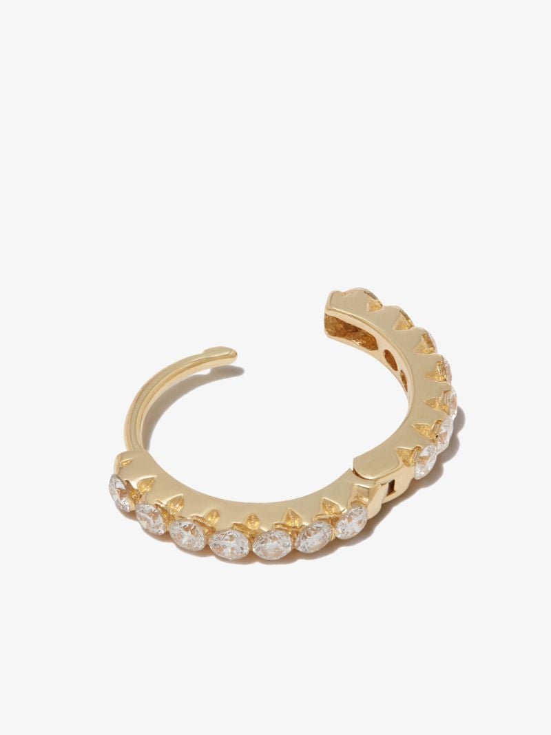 18k Yellow Gold Eternity Diamond Hoop Earring