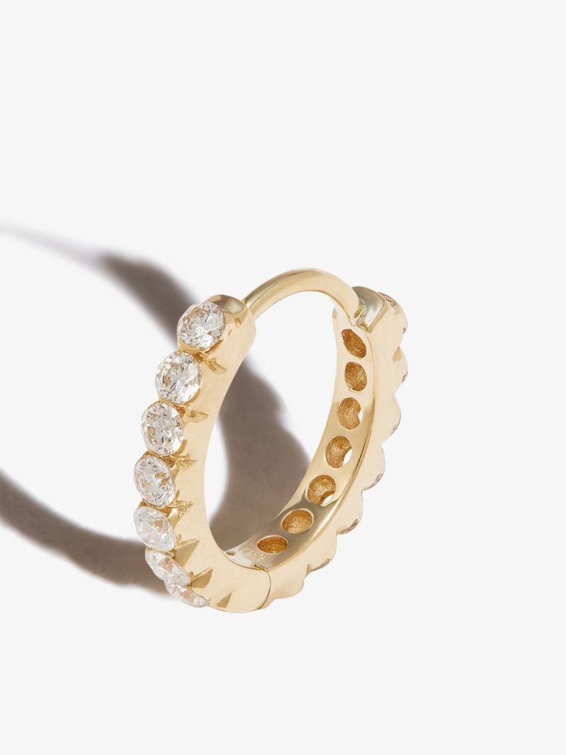 18k Yellow Gold Eternity Diamond Hoop Earring