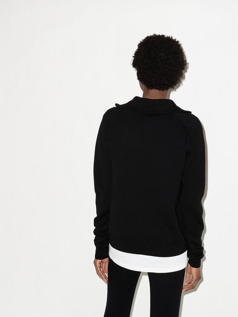Zip-up Wool Knit Sweater