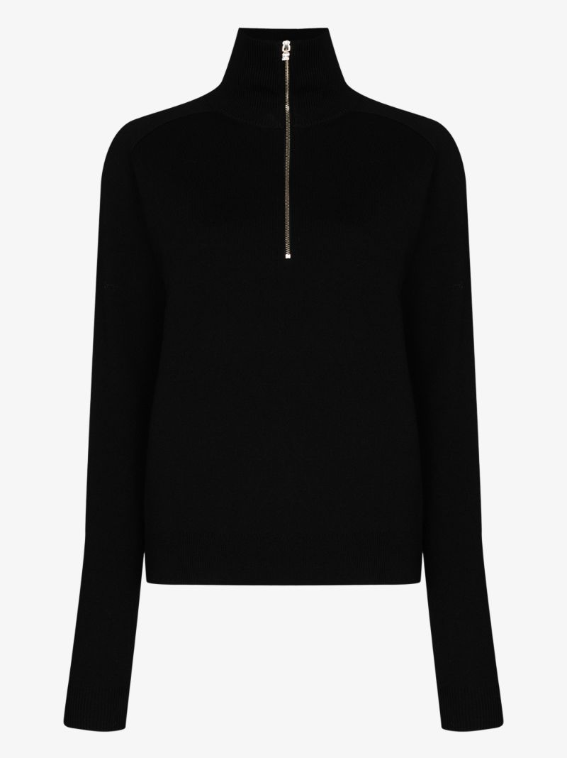 Zip-up Wool Knit Sweater