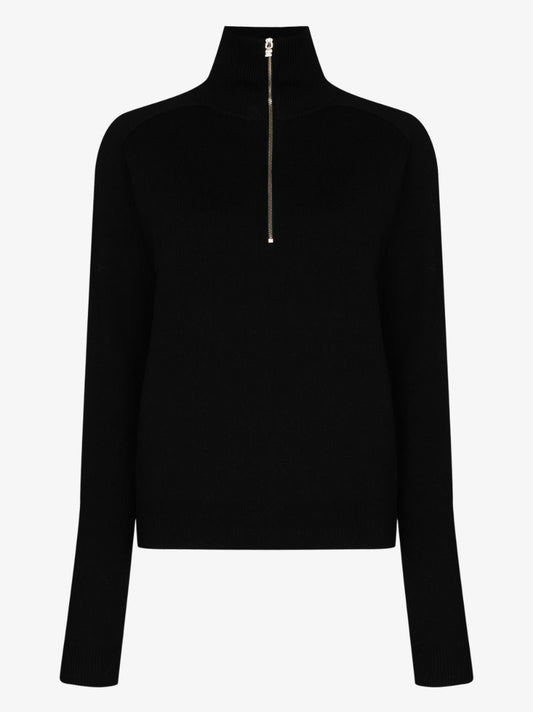 Zip-up Wool Knit Sweater