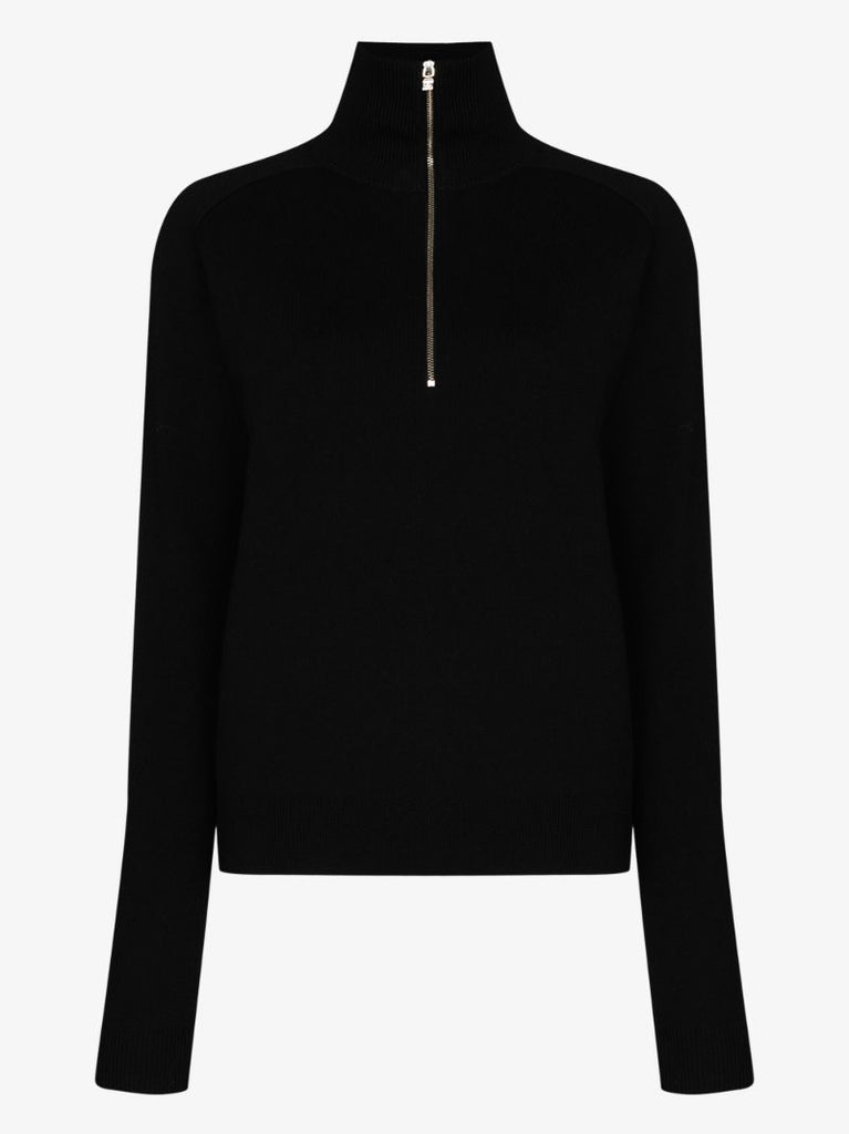 Zip-up Wool Knit Sweater