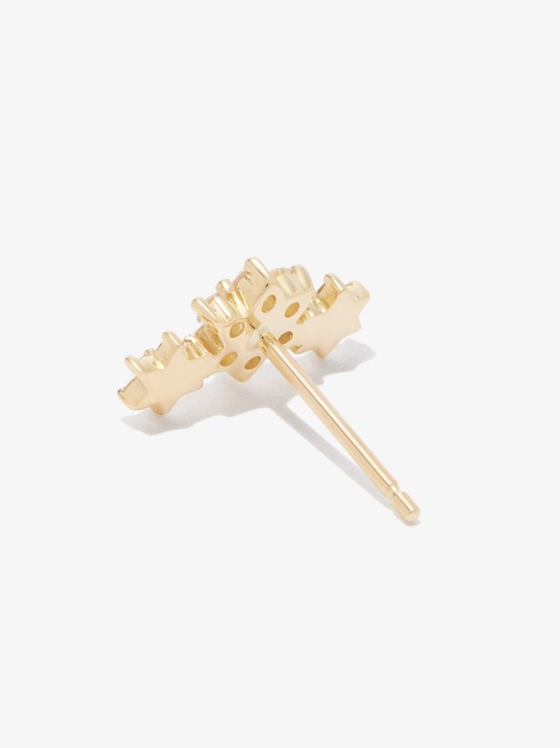 18k Yellow Gold Three Flower Garland Diamond Earring