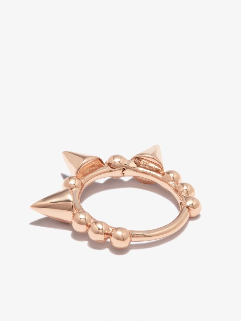 18k Rose Gold Triple Spike Hoop Earring