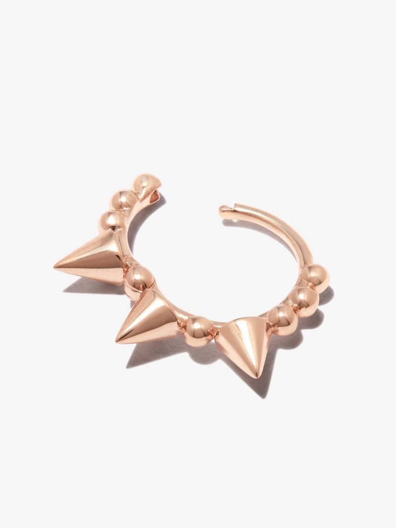 18k Rose Gold Triple Spike Hoop Earring