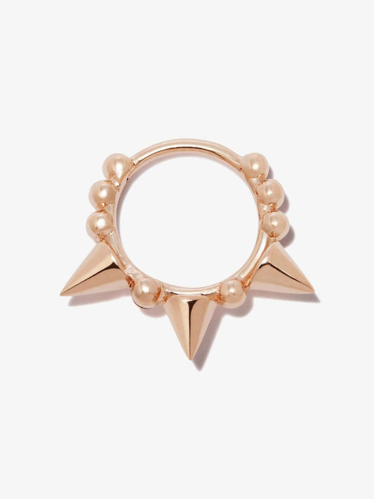 18k Rose Gold Triple Spike Hoop Earring