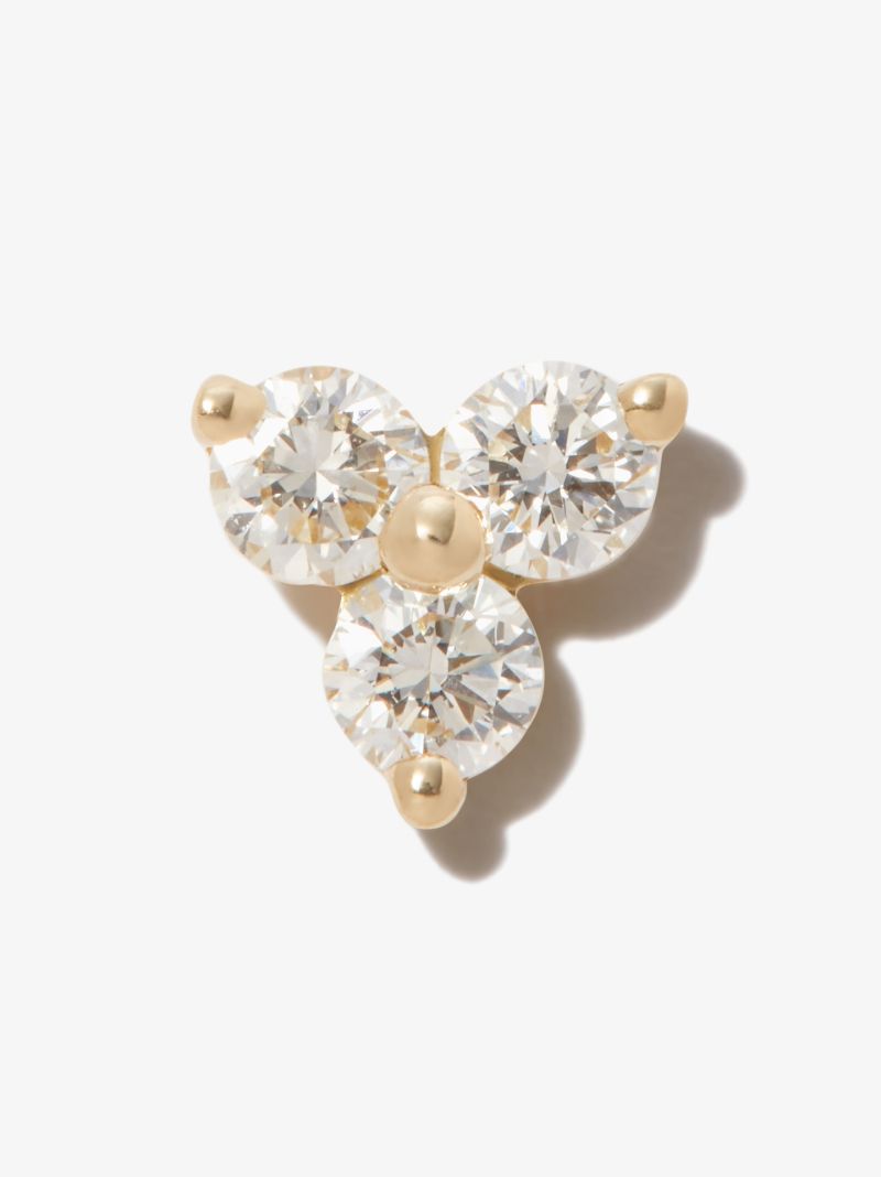 18k Yellow Gold Trinity Diamond Earring