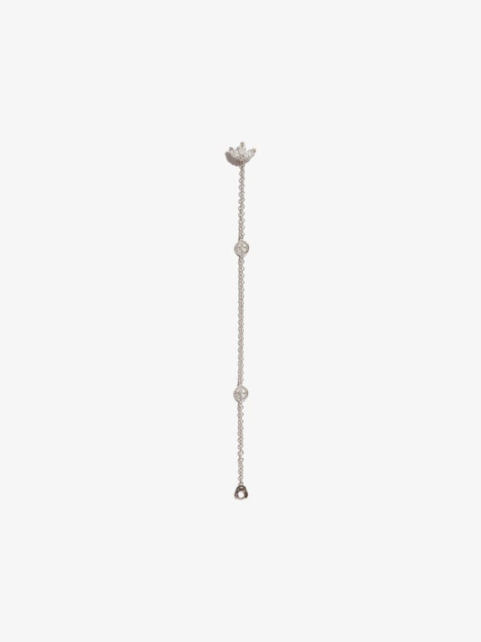 18k White Gold Double Scalloped Diamond Chain Charm