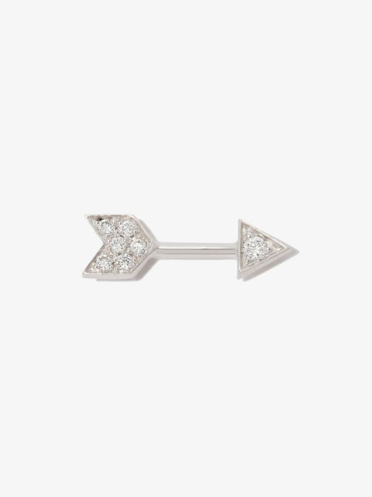18k White Gold Arrow Diamond Earring