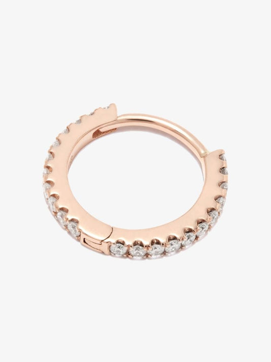18k Rose Gold Eternity Diamond Hoop Earring