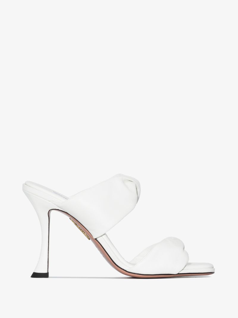 White Twist 95 Leather Sandals