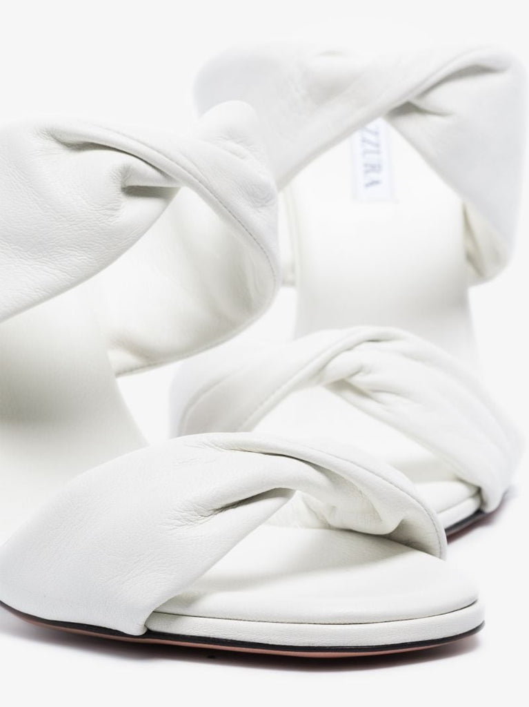 White Twist 95 Leather Sandals