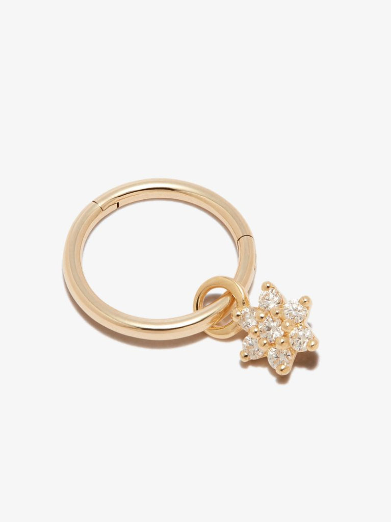 18k Yellow Gold Flower Diamond Charm