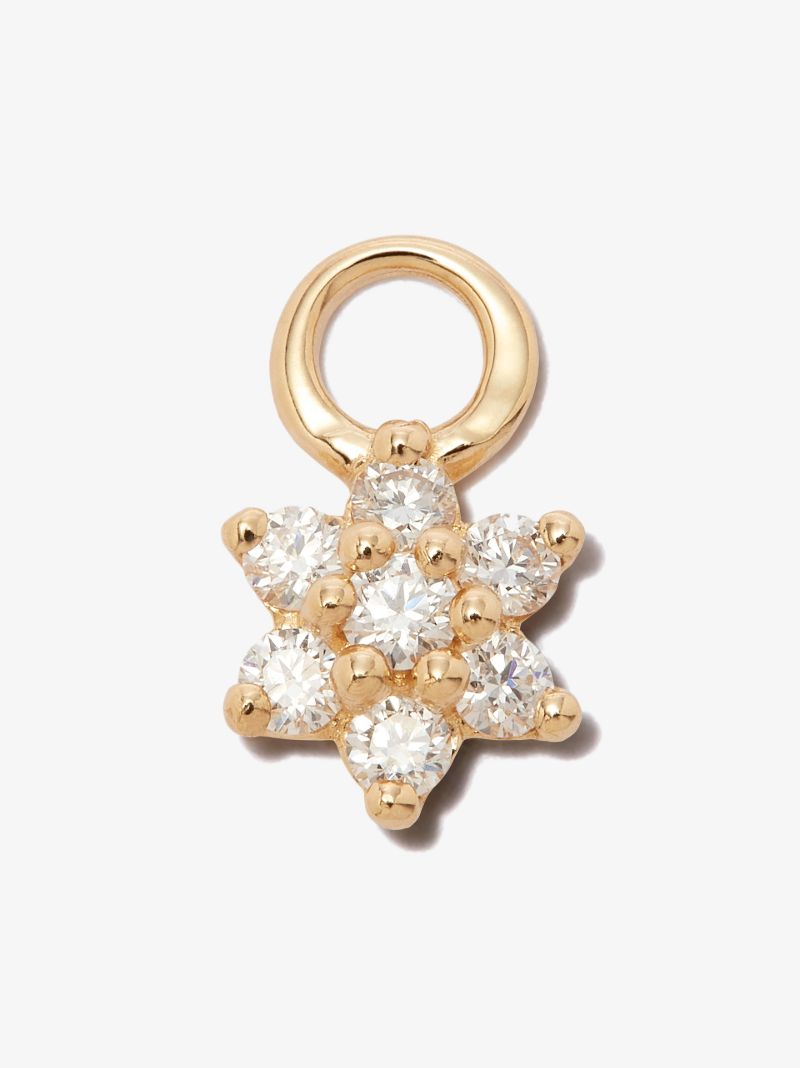 18k Yellow Gold Flower Diamond Charm