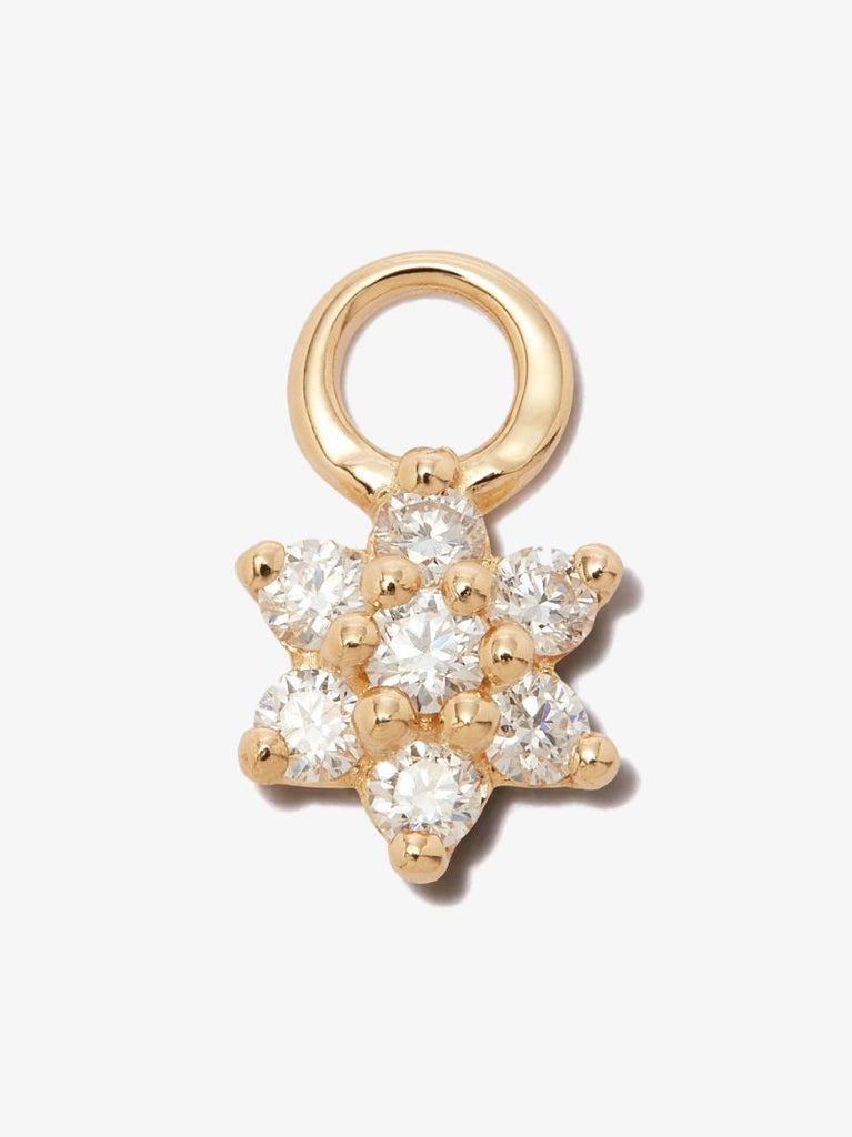 18k Yellow Gold Flower Diamond Charm