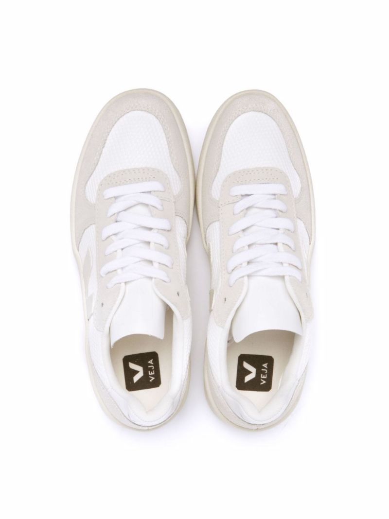 White V-10 B-mesh Low Top Sneakers