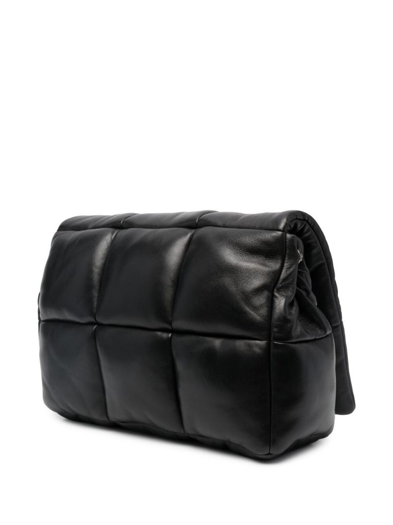 Black Wanda Leather Clutch Bag