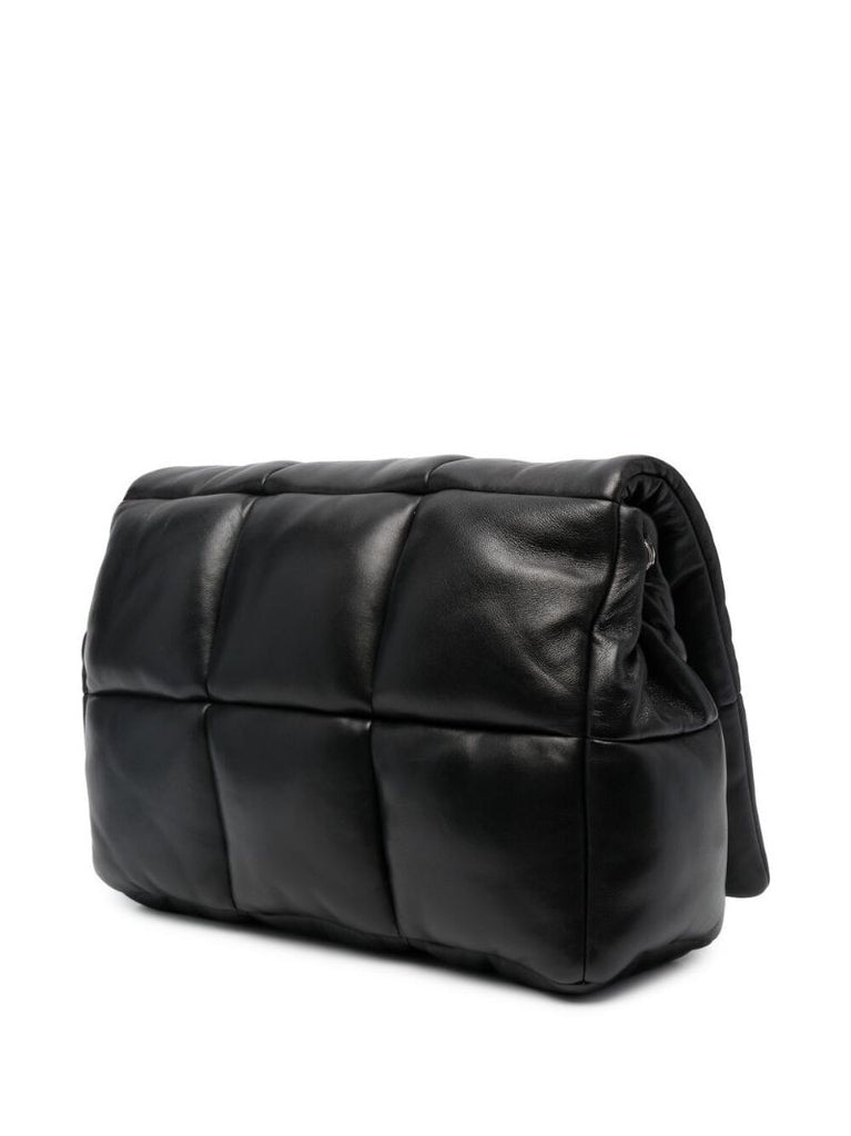 Black Wanda Leather Clutch Bag